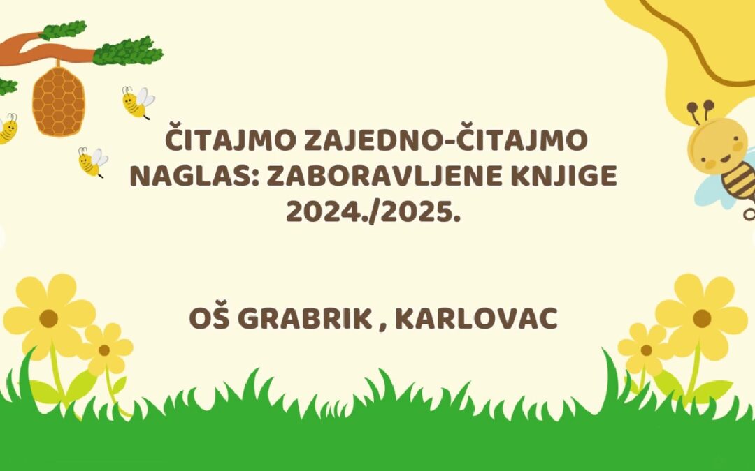 “Čitajmo zajedno – čitajmo naglas: zaboravljene knjige” 2025.